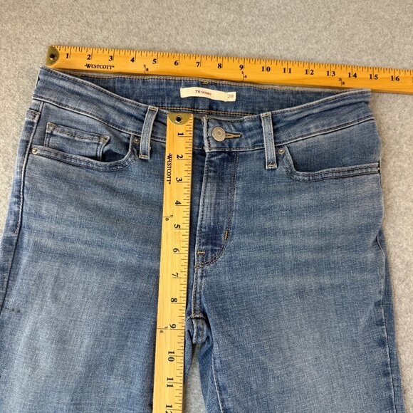 Levis 711 Skinny Jeans Womens Size 28 Medium Wash Denim Stretch Ankle Length - Picture 13 of 16